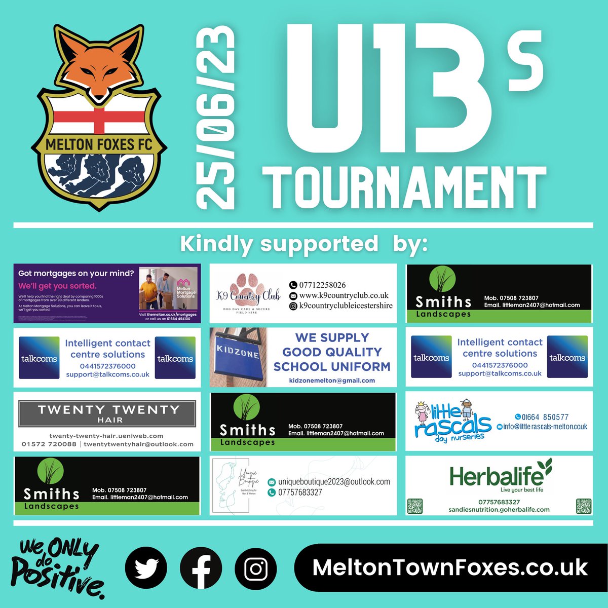 Meltonfoxesfc's tweet photo. 🙏🏼 THANK YOU 🙏🏼 We appreciate the kind support of our sponsors who help to make events like this possible, and raise vital funds for our club.

#MeltonFoxes 🦊 https://t.co/7lcHsW10no