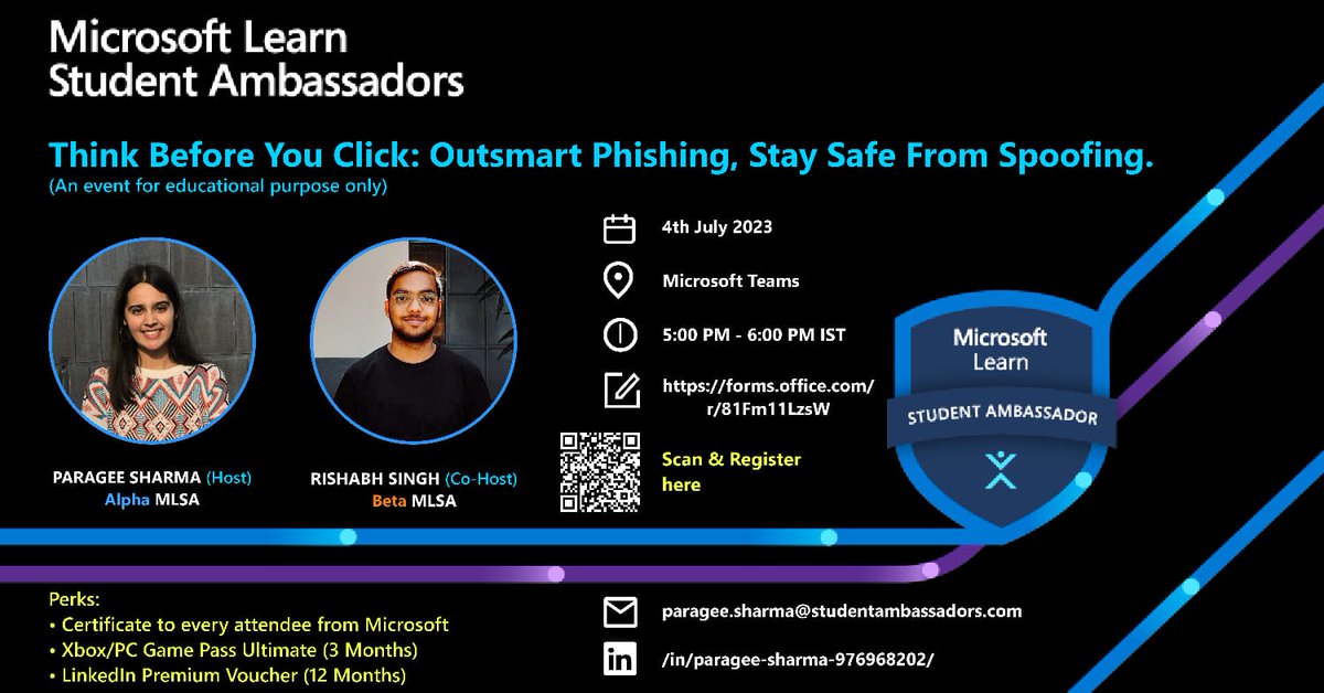 Want to dive deep in the sea of “Phishing” attacks or want to guard your inbox 📩 from spoofing? 

So, get ready to immerse yourself in captivating keynote presentations 🤩 that will take you through the minds of cybercriminals 🎭 who are just a mouseclick away🖱 
#cybercrime