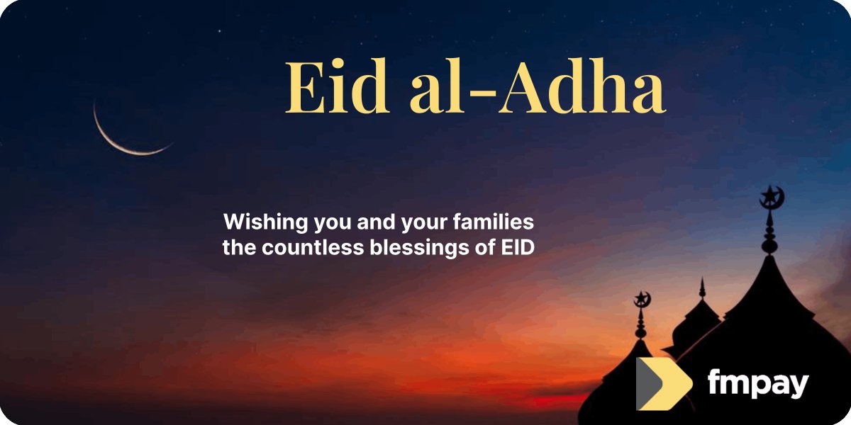 fm_pay's tweet photo. Eid al-Adha from all of us atย #FMPay!
Wishing you and your families the countless blessings of EID๐โจ
#eidmubarak #eidaladha https://t.co/HcnpYzxvZm