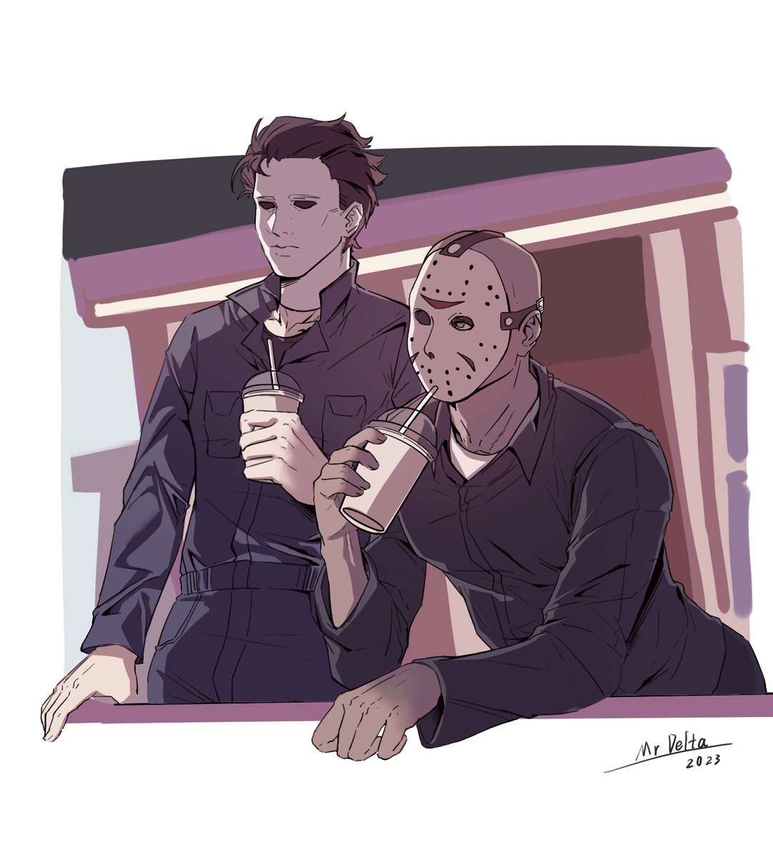 表情包画画（）
#michaelmyers #jasonvoorhees #halloween #fridaythe13th #myerhees