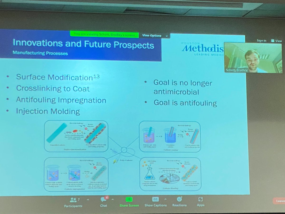 RRGonzalezMD's tweet photo. 🤯Eye-opening presentation by @Uro_Schott Bradley Schott MS4 Physicianeer @TAMUEnMed about #Bioflilms in #urology. Lots of room to innovate s as d improve outcomes. @UroResidency 👀 out. Future star 🤩 to follow. #medEd @rosekhavari @KKseattle @HMethodistUro @DrRajSat https://t.co/kY8Ql5BXSA