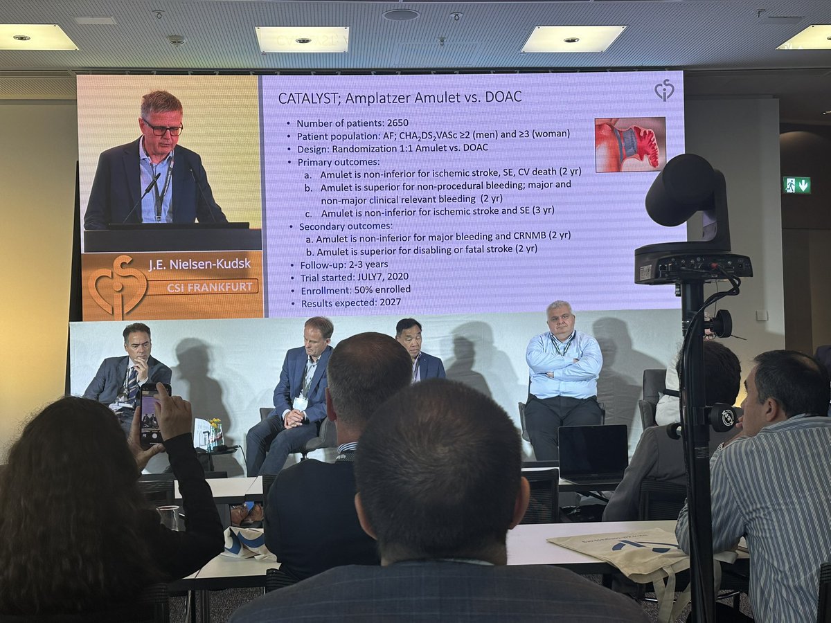 IngoEitel's tweet photo. 👉 #csifrankfurt2023

🚨Landmark trials in #LAA closure summarized by @Nielsen_Kudsk

👇 CLOSURE-AF, CHAMPION, CATALYST, OPTION, LAA-KIDNEY, CLEARANCE, LAAOS-4

🔮 💥 Bright future for #LAAC #LAAO 

@docsaw @PCSchulzeMD @thiele_holger @guroledip @BorisSchmidt5 @VivekReddyMD https://t.co/aVKqRmvmi7