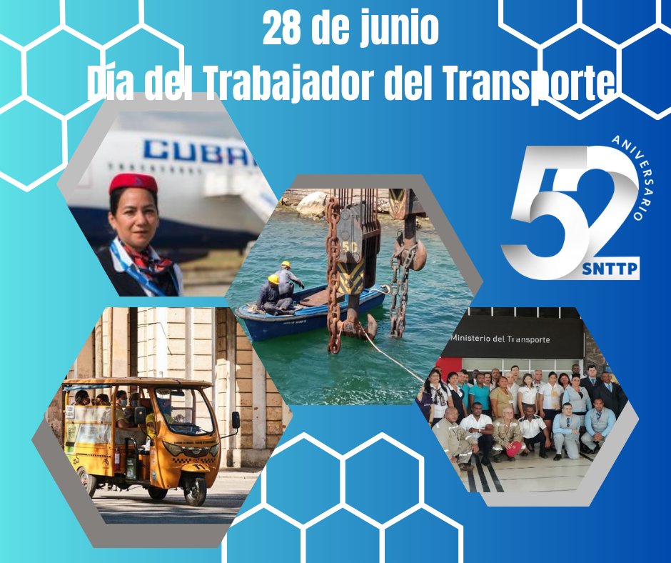 En nombre de los trabajadores del #ComercioCuba lleguen nuestras felicitaciones a la gran familia de transportistas, en el #DíaDelTrabajadorDelTransporte. Contamos con ustedes para continuar venciendo retos día a día.
<a href="/MitransCuba/">Ministerio del Transporte de Cuba</a>
