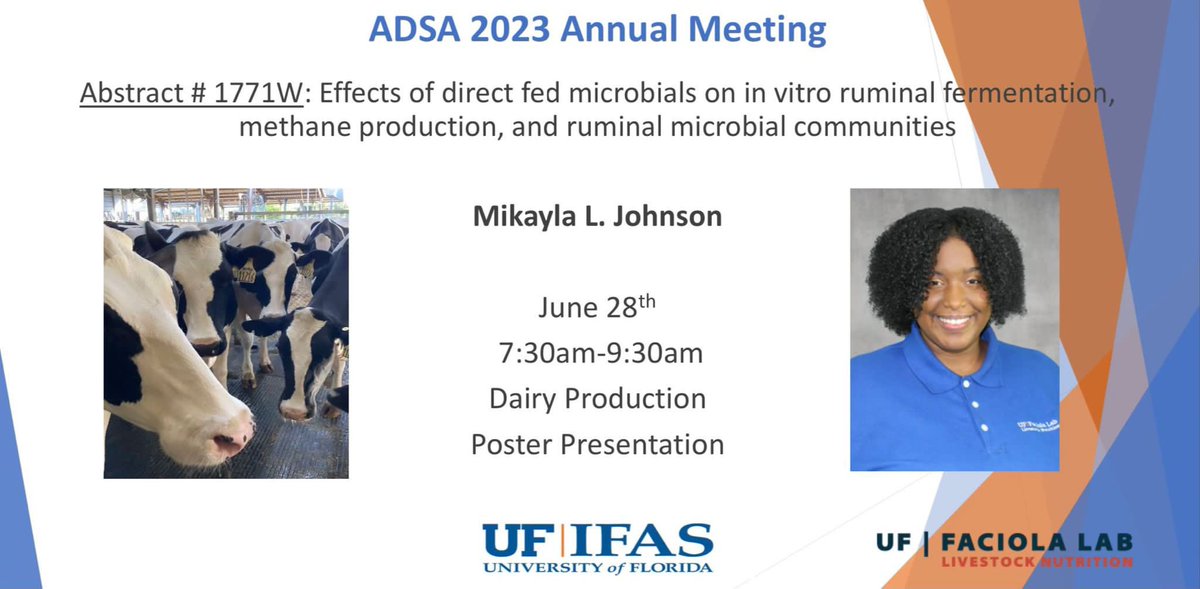 Happening now @ADSAorg come see great work by Daniel, @Mikaylaslife16 and @geraldsalasm! So proud of these young scientists #Dairy #Science #ProudMentor #GoGators 🐊 🇨🇦