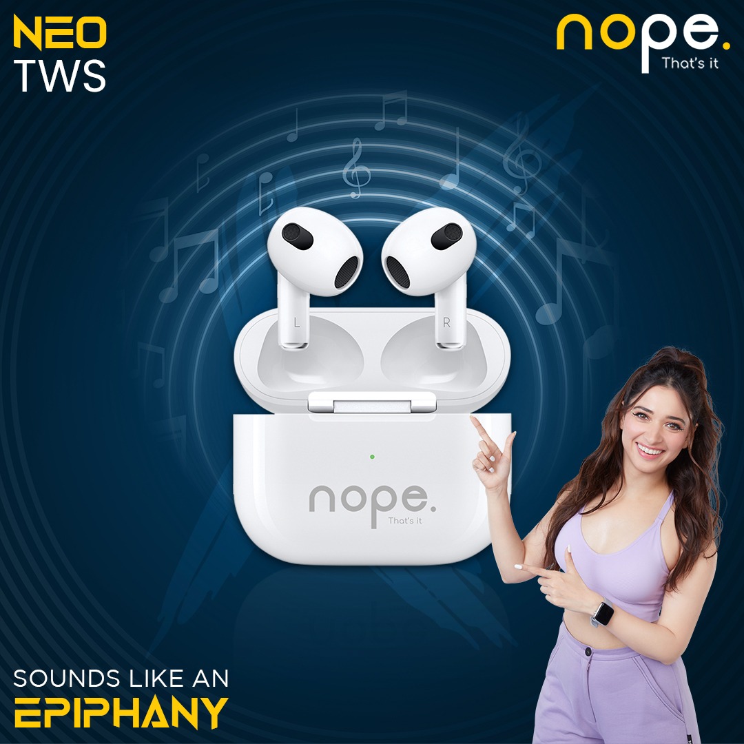 nope_india's tweet photo. "Indulge in Sonic Serenity With "NOPE" Where Sound Surpasses Expectations, Making Every Note Feel Like an Epiphany"
.
.
.
#nope #thatsit #besttws #neo #bestsound #earbuds #handsfree #tws #bestearbuds #dolbysound #calling #fastcharging #typec #longbattery #feelthemusic #music https://t.co/vEm58oVF3i