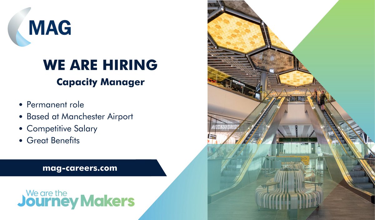 We are hiring! ✈️
 
<a href="/manairport/">Manchester Airport</a> is looking for a Capacity Manager! 
       
Apply below👇 
bit.ly/434nxDB

#wearethejourneymakers #hiring #recruitment