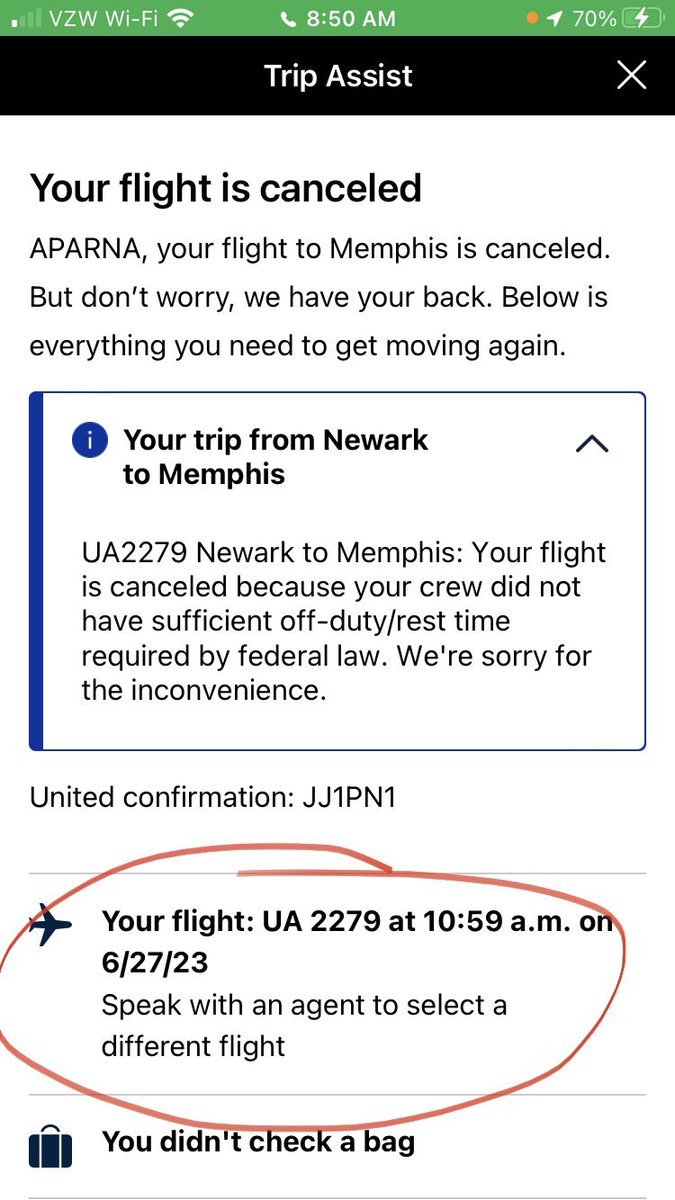 Eye4DetailStyle's tweet photo. @united You’re app doesn’t allow us rebooking options even when we click “updated trip”…I don’t feel valued as #mileageplus member..why not rebook me automatically?!?! You canceled the flight, why do customers have to suffer?!?! https://t.co/xcBs2L8eKW
