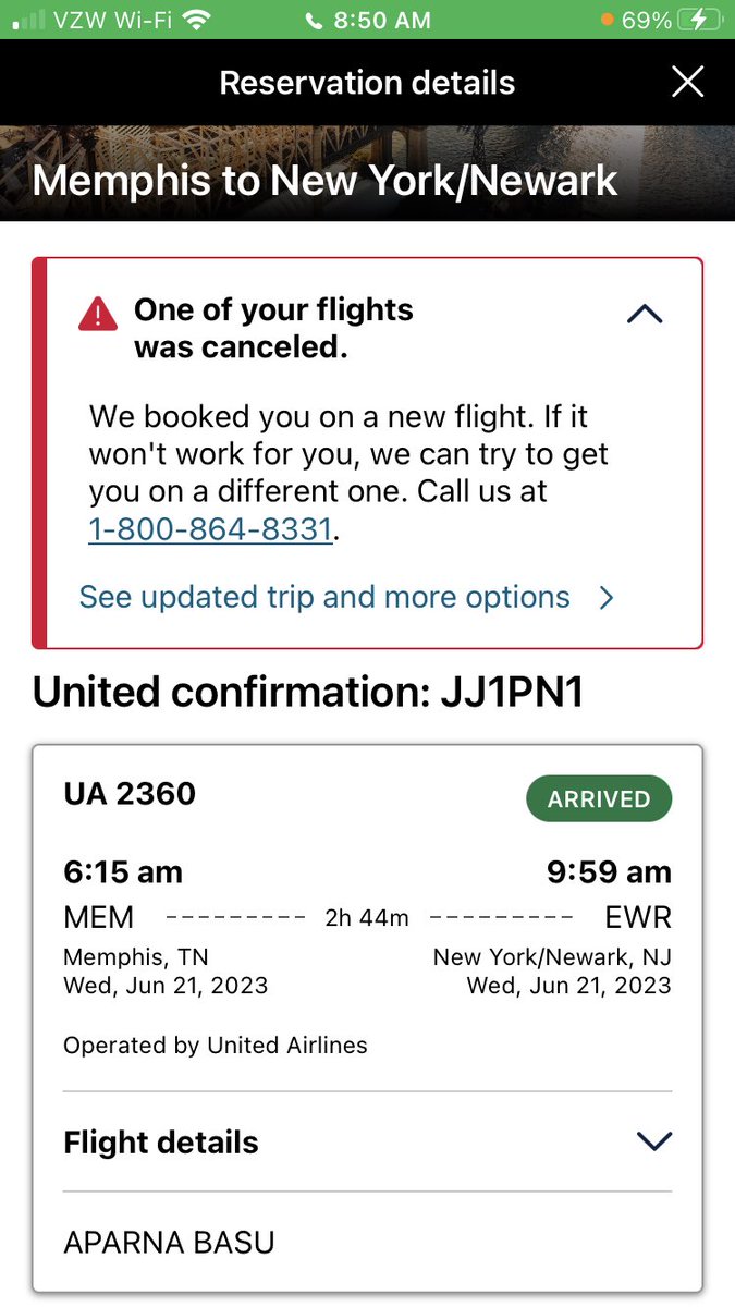 Eye4DetailStyle's tweet photo. @united You’re app doesn’t allow us rebooking options even when we click “updated trip”…I don’t feel valued as #mileageplus member..why not rebook me automatically?!?! You canceled the flight, why do customers have to suffer?!?! https://t.co/xcBs2L8eKW