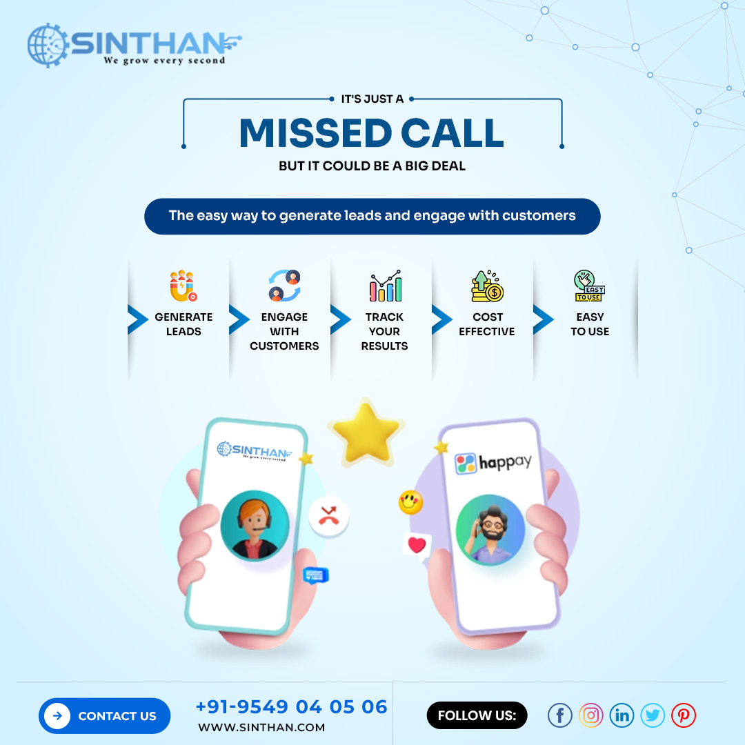 SinthanTechno's tweet photo. Effortless Connectivity Made Possible: Try our Missed Call Services Today! 📲 🚀 Connect with us for free project consult ☎ 9549040506

#MissedCallAlert #CallBackNow #MissedCallsNotified #NeverMissACall #StayConnected #CallReminder #InstantCallback #MissedCallService https://t.co/rPxRQGP36s