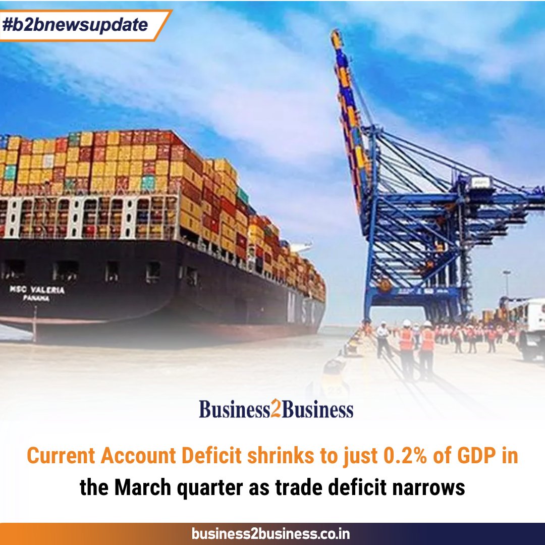 Great news for India's economy! 📈💼 The current account deficit stood at 0.2% of GDP ($1.3 billion), significantly lower than the 1.6% of GDP ($13.4 billion) in March '22 and 2% of GDP ($16.8 billion) in December '22.🌍🇮🇳

#EconomicGrowth #PositiveTrends #RBI #PreliminaryData