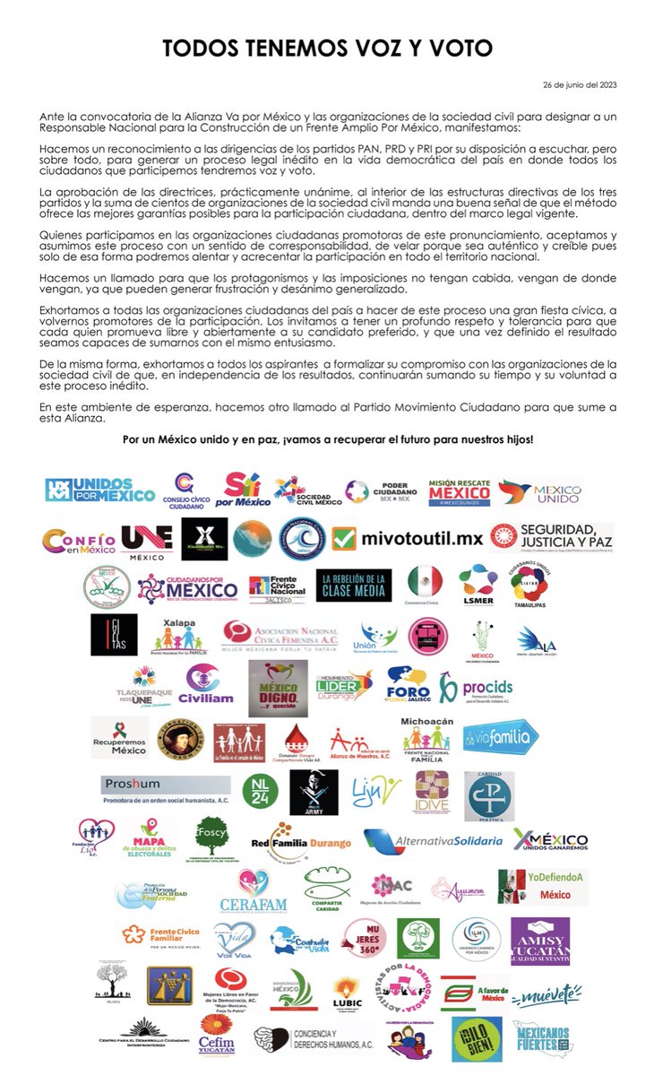 MRMDurango's tweet photo. Por un México unido y en paz ¡Vamos a recuperar el futuro para nuestros hijos!

#MexicoUnido
#FrenteAmplioPorMexico https://t.co/2YRoJMbtqF