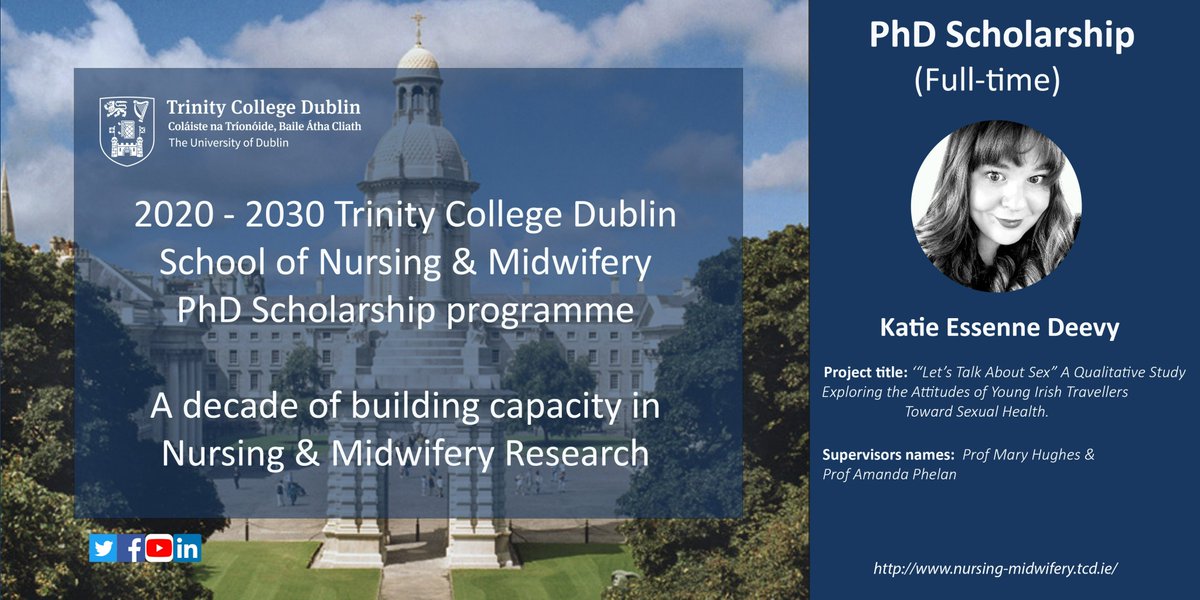 TCD_SNM's tweet photo. Congratulations to Katie Essenne Deevy who has been awarded the School of Nursing and Midwifery PhD Full-Time Scholarship. 
We wish Katie and her supervisors Prof Mary Hughes and Prof Amanda Phelan every success  @katie_deevy https://t.co/QKYr8SWiNU
