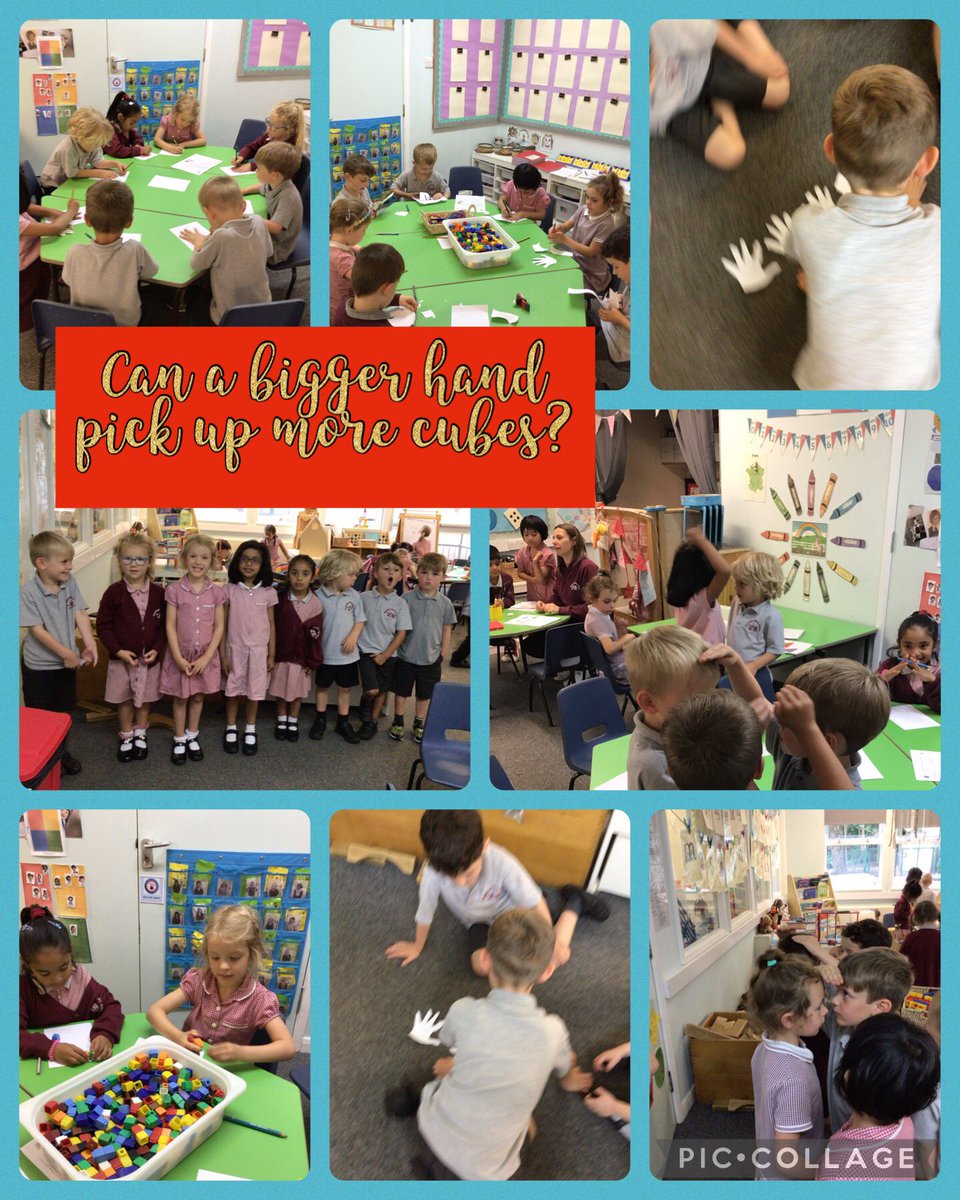TyntesfieldMG's tweet photo. Can a bigger hand pick up more cubes? The children made predictions, compared heights and hand sizes, and experimented. We had some surprising results! #tpsscience https://t.co/n97XbjH8ct
