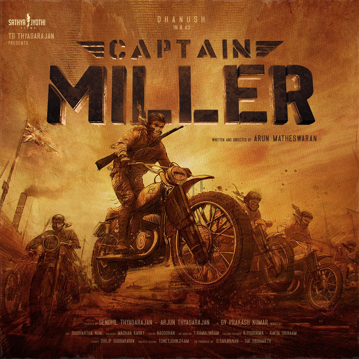 On Public demand, here is the most loved #CaptainMiller Announcement Theme by  <a href="/gvprakash/">G.V.Prakash Kumar</a> , now available on all audio streaming platforms 🤗🎉

open.spotify.com/album/7pJNbo23…

First look On JUNE 30,2023 🥁