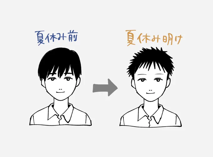 中学生の時、好きな男子が夏休み明けに髪切って眉毛細くなっただけで簡単に好きじゃなくなっちゃってたの思春期すぎてかわいい