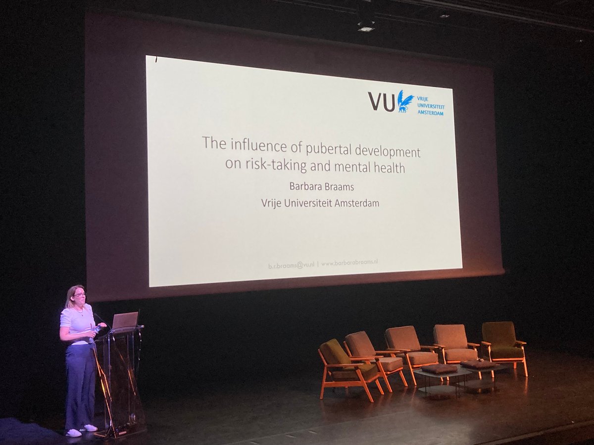 SBN Tweets (@sbntweets) on Twitter photo @K_dele Barbara Braams <a href="/Barbara_Braams/">Barbara Braams</a> is presenting data on two longitudinal studies in typically developing humans on pubertal development and risk-taking and mental health @K_dele Barbara Braams <a href="/Barbara_Braams/">Barbara Braams</a> is presenting data on two longitudinal studies in typically developing humans on pubertal development and risk-taking and mental health