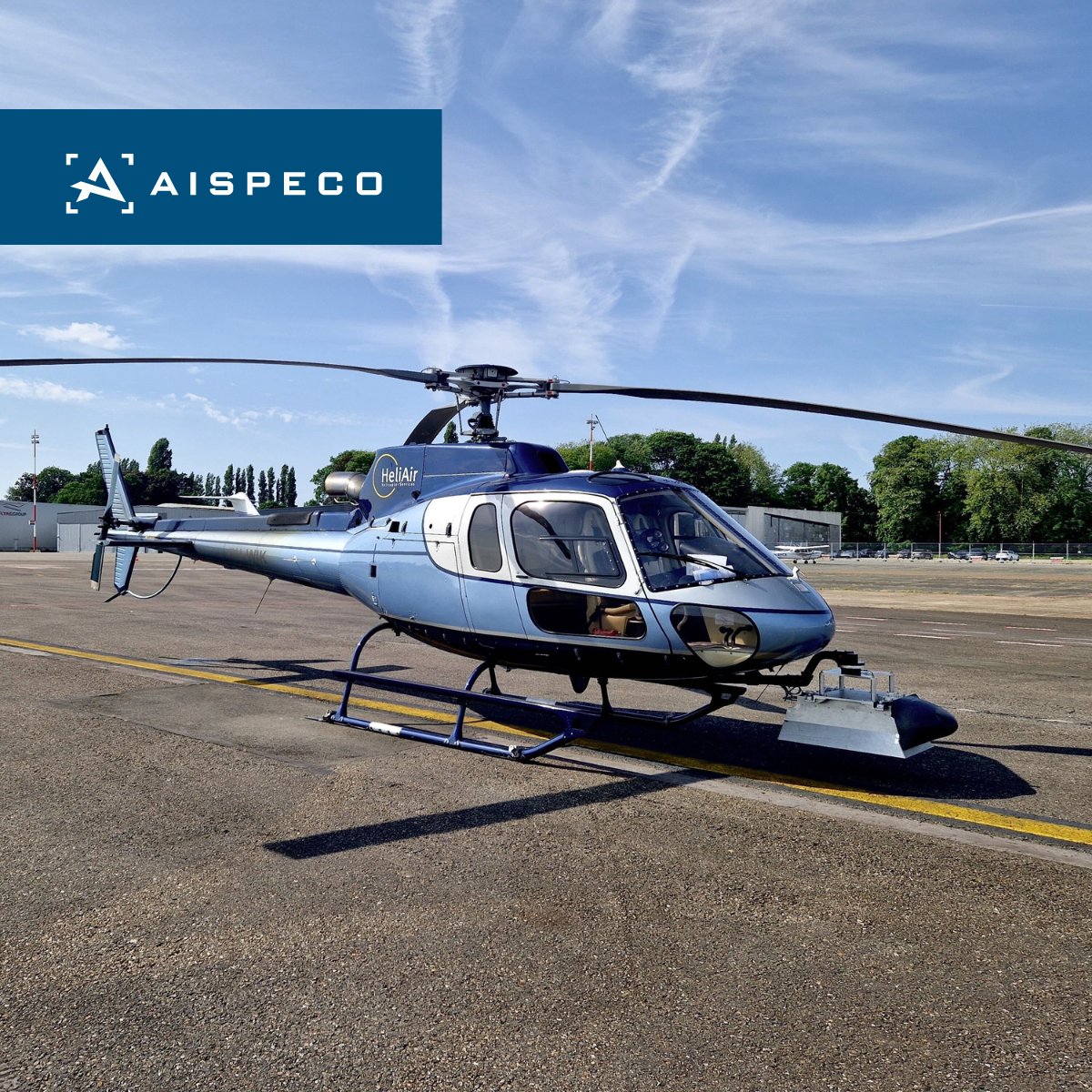#AISPECO data-collection system mounted on a Eurocopter AS350 B3 for #corridormapping application. Equipped with:  
•Applanix AP+30 GNSS and IMU positioning system;
•RIEGL VUX-240 LiDAR scanner;  
•PhaseOne iXU-RS1000 orthographic camera. #geospatial #aerialsurvey