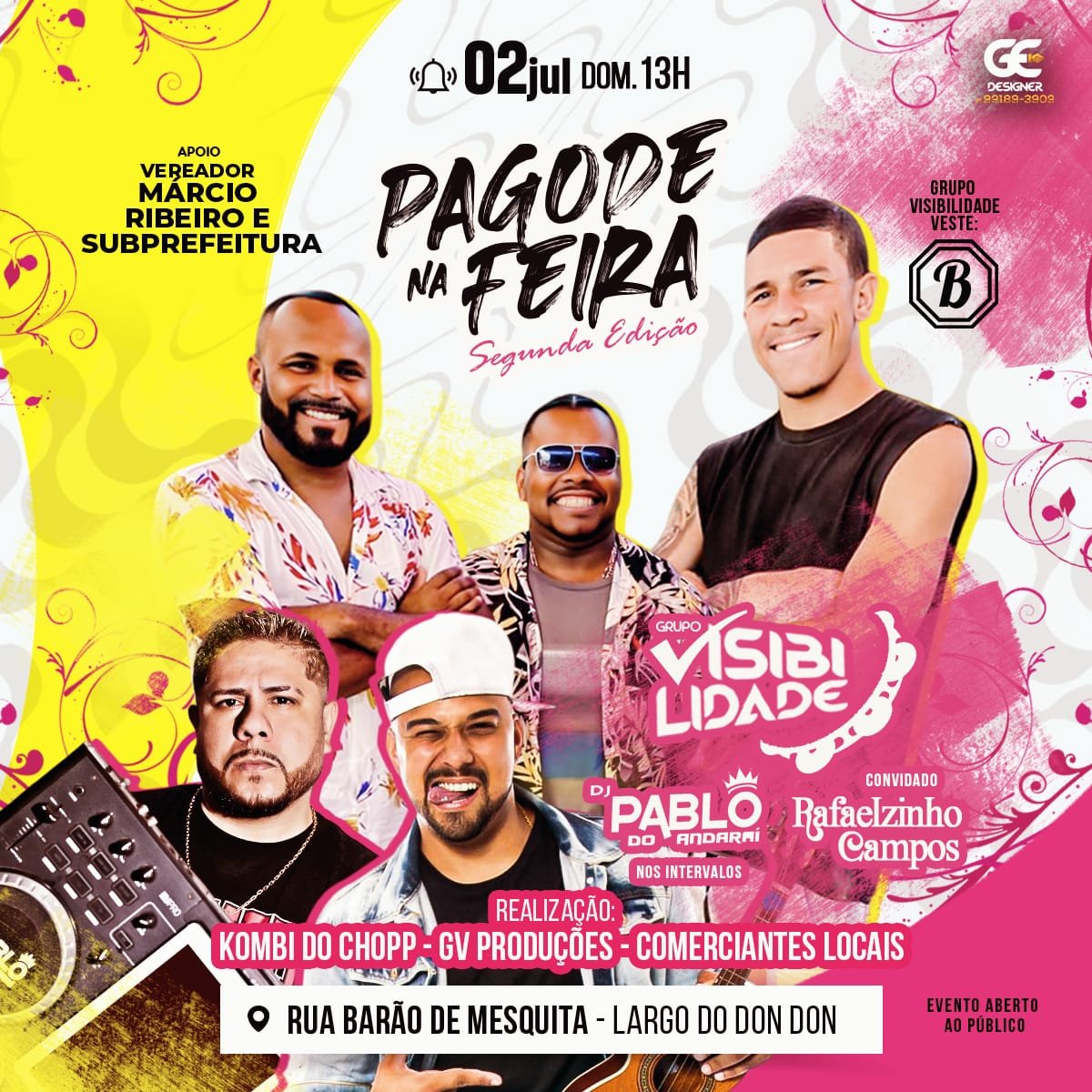 Alô Galera 😃😃
A Espera Acabou
Domingo Dia 2 Vai Rolar 
a 2° Edição do Pagode Na Feira
O Pagode Mais Comentado e Mais Aguardado da Região
Com Apresentação e Nos Intervalos <a href="/DjPabloAndarai/">DJ PABLO DO ANDARAÍ ⚡️</a> Agitando A Galera 
Convidado:
Rafaelzinho Campos

A partir das 11hs da Manhã
Cheguem Cedo