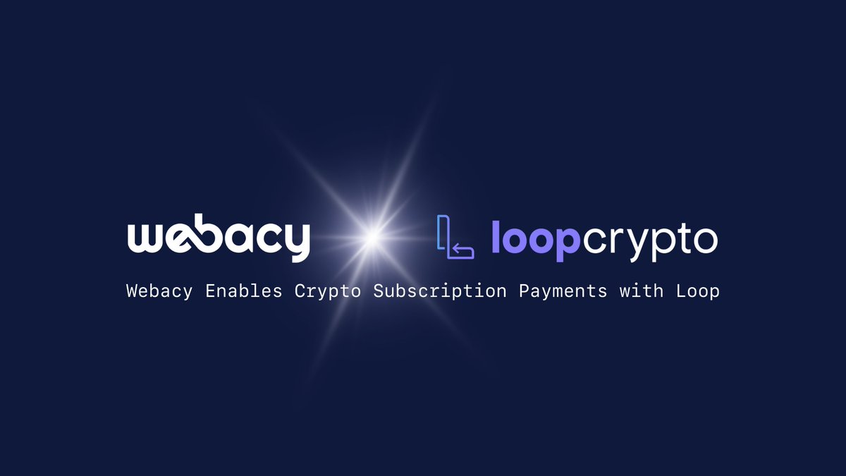 🚨Announcement🚨

<a href="/mywebacy/">Webacy</a> partners with <a href="/loopcrypto_xyz/">Loop Crypto</a> to enable crypto subscription payments🤝

Webacy is excited to partner with Loop to provide our users more flexibility in how they access Webacy’s advanced protection features.

(A 🧵THREAD)