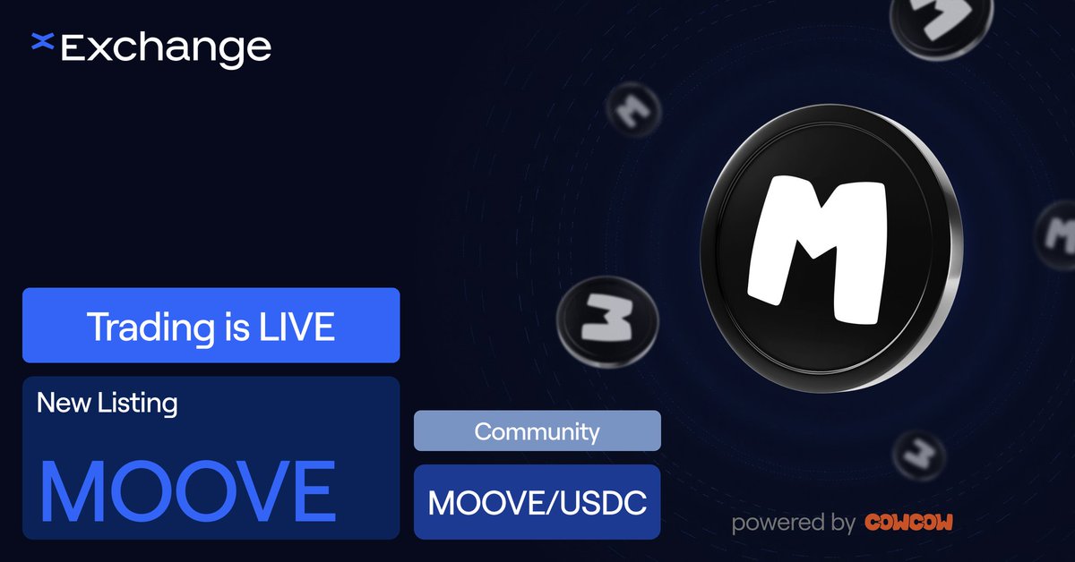 xExchangeApp's tweet image. A new token has been listed on xExchange!

💱 @wecowcow’s $MOOVE is now available for trading against USDC
💧 Liquidity can be added under the Community section

xexchange.com