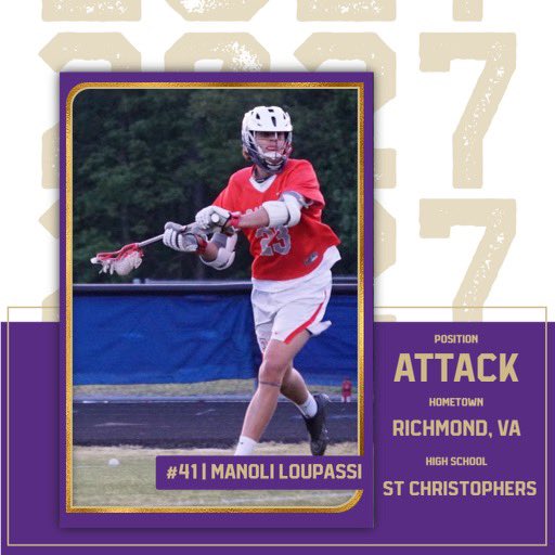 Sewanee Lacrosse (@sewaneetigerlax) on Twitter photo Next up we’re excited to welcome Manoli Loupassi to our incoming class of 2027!! Manoli played for <a href="/STCAthletics/">St. Chris Athletics</a> and for @RichmondHawks!! Welcome, Manoli! #YSR Next up we’re excited to welcome Manoli Loupassi to our incoming class of 2027!! Manoli played for <a href="/STCAthletics/">St. Chris Athletics</a> and for @RichmondHawks!! Welcome, Manoli! #YSR