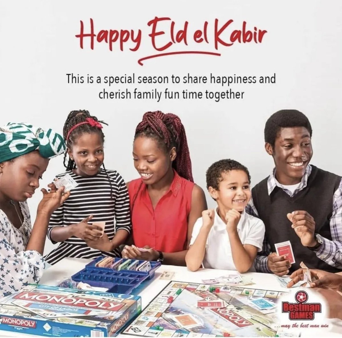 bestmangamesltd's tweet photo. May your Eid be filled with joy, laughter, and memorable moments spent with loved ones! 

Bestman Games Limited wishes you a blessed and Happy Eid Mubarak. 

May your celebrations be as fun and engaging as our games! 🎲 

#EidMubarak #BestmanGames #BoardGameFun #Familytime https://t.co/6R1MhlM5SC
