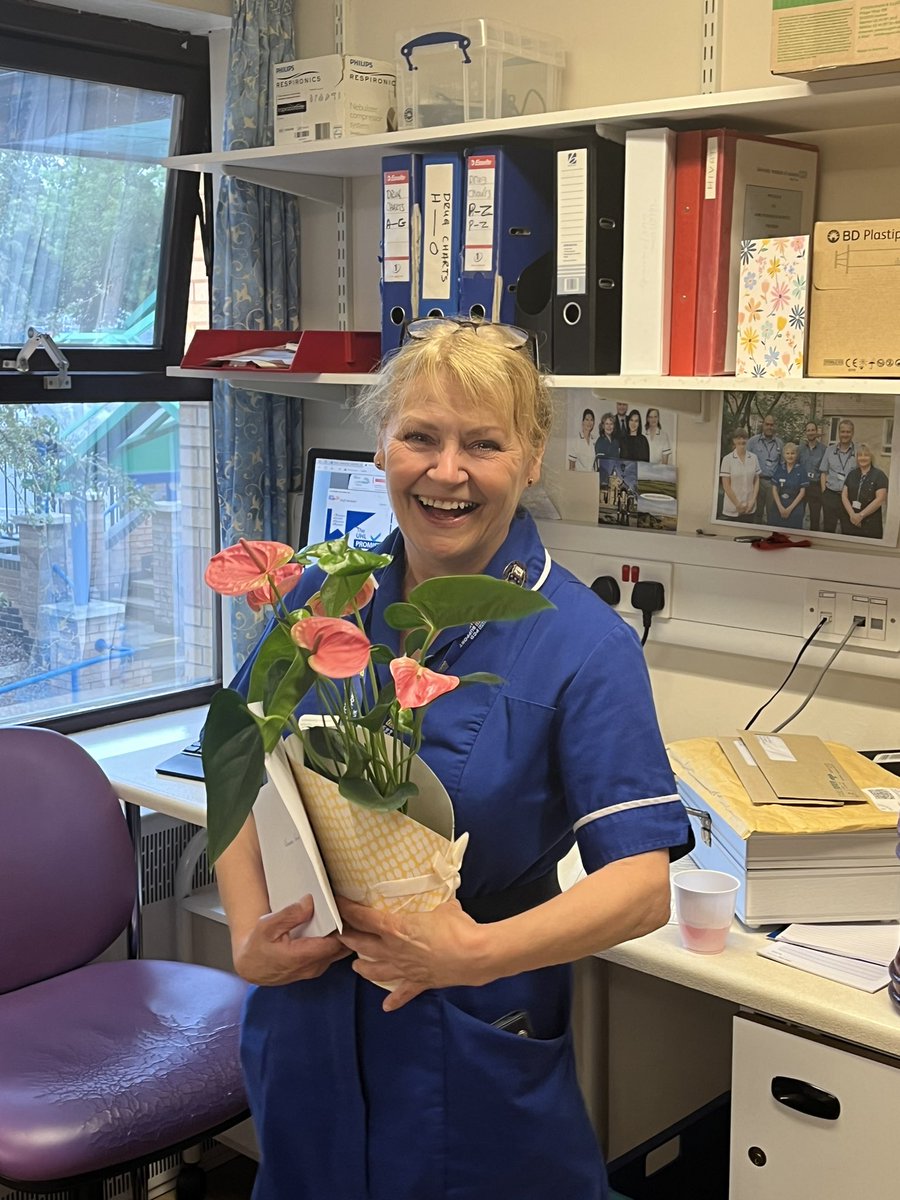 Karen Payne, out PCD nurse receiving her award for 35 years NHS service! Congratulations Karen!