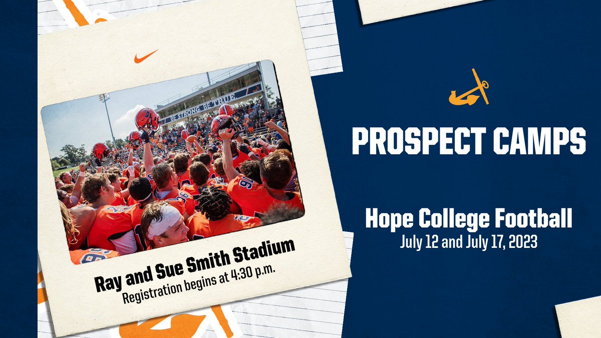 We are 2 weeks away from our first camp! Don't forget to sign up! Multiple Division II Programs will be in attendance! Link: hopecollegeeco.regfox.com/hope-football-…