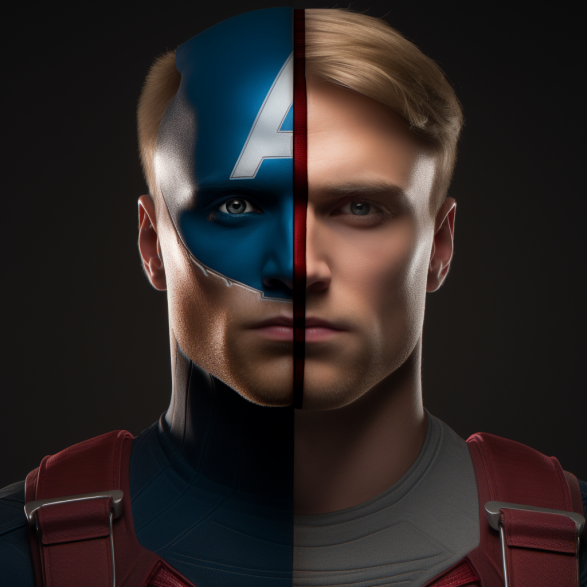 Process for Split Portraits - v5.2 Unmasked Superheroes Another fun ...