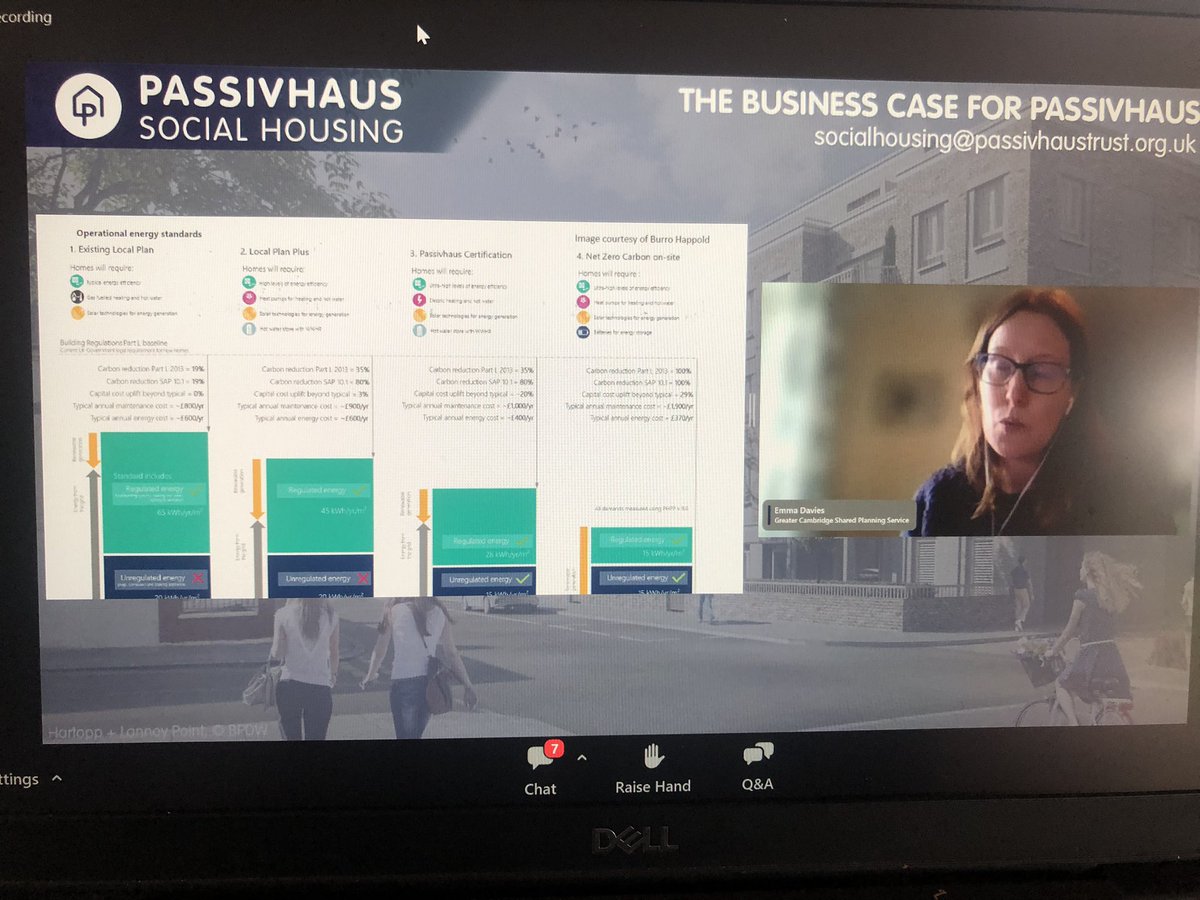 Attending a @PassivhausTrust webinar looking at the business case for #passivhaus for #socialhousing