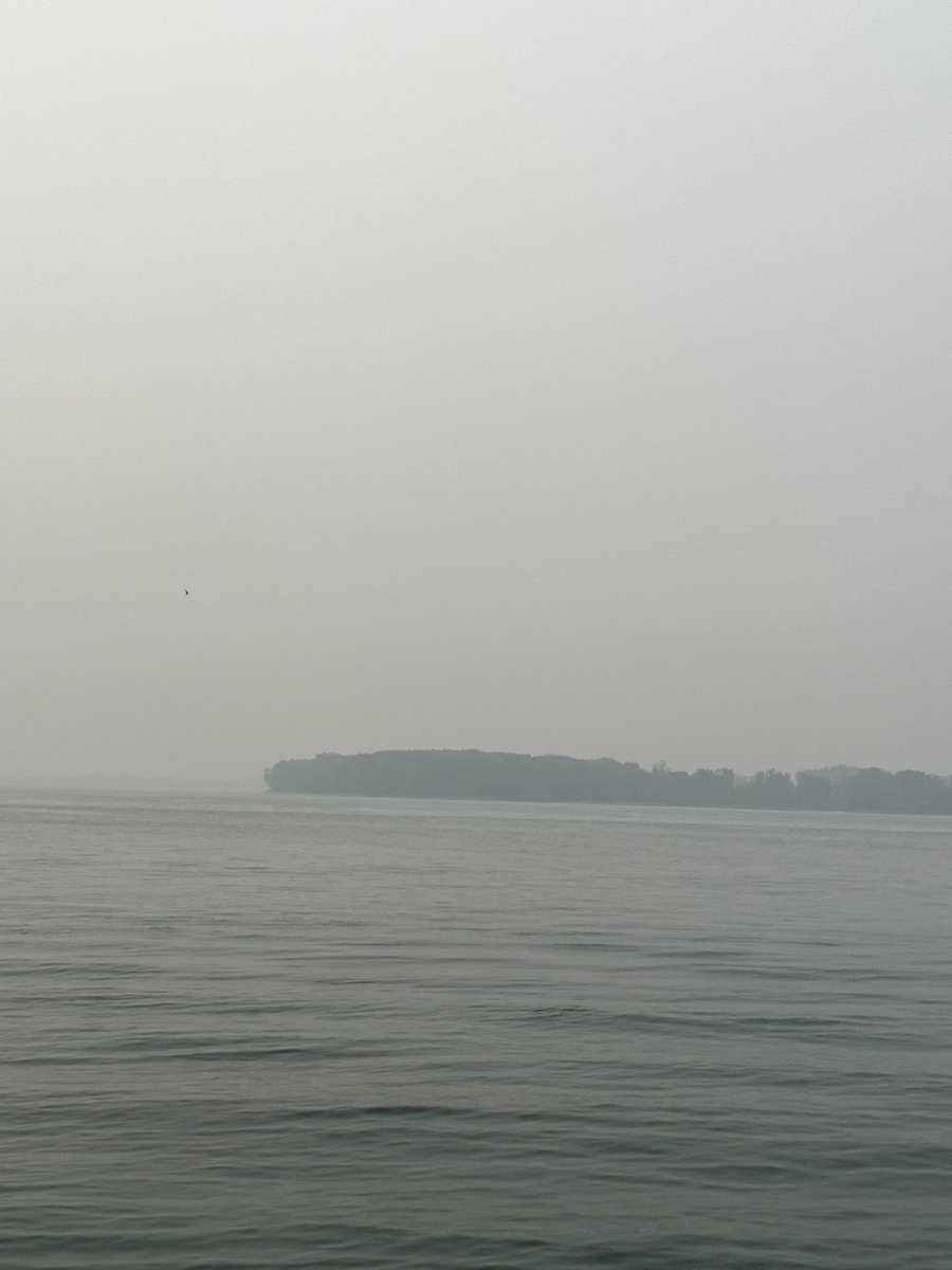 Yesterday vs today on the Detroit River - much worse air quality today #detroitwx #AirQuality