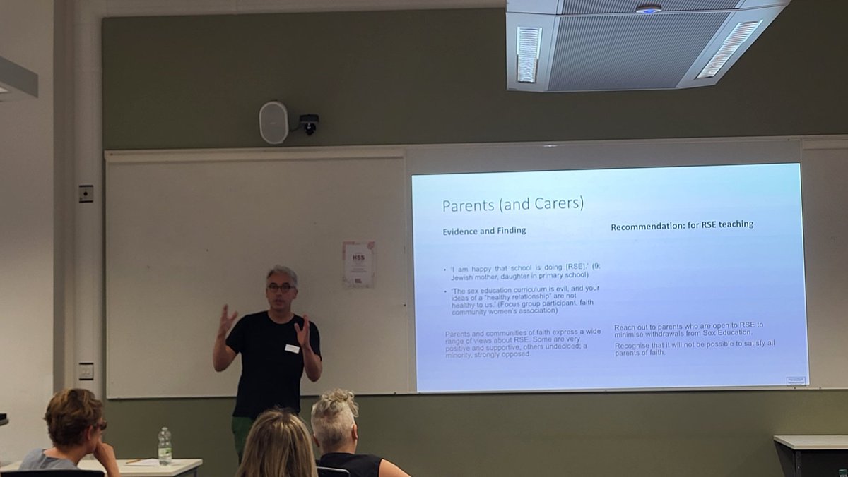 JoeSoc091's tweet photo. It was great to hear from @PhillipsSpace and Co. Talking about "Relationships and sex education for the postsecular classroom" 
#HallamSexSymposium #RSE #LGBT #LGBTQIA #education @HallamStaff @sheffhallamuni @hallamunion @HallamLGBTStaff @HallamHWLS 
@CeBSAP https://t.co/FwJ1QtgOiG