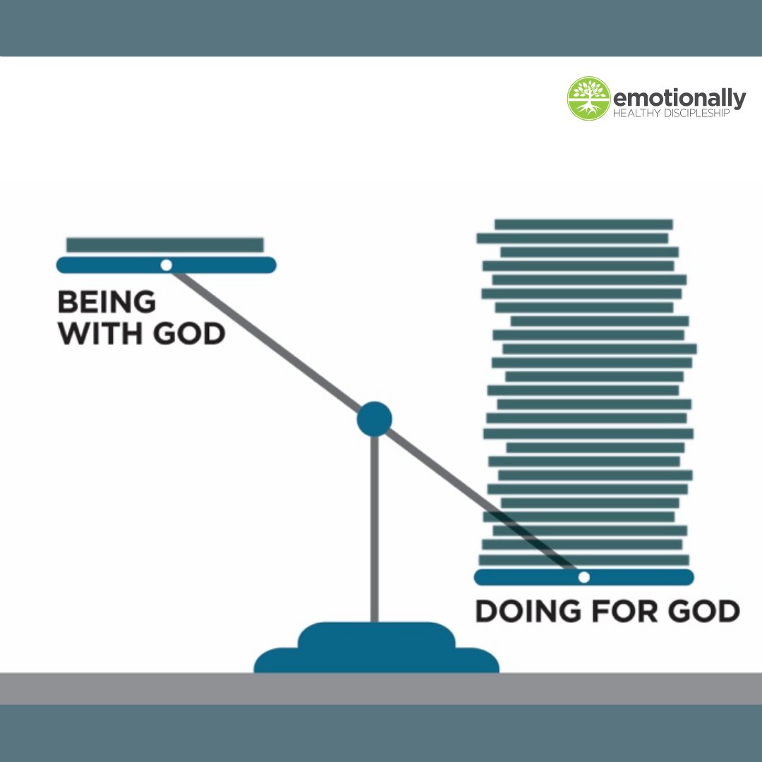 petescazzero's tweet photo. One of the greatest challenges for each of us is how to balance our doing for God and our being with him. In our efforts to serve God, most of us actually end up skimping on our relationship with him. https://t.co/f5U94iuFxX