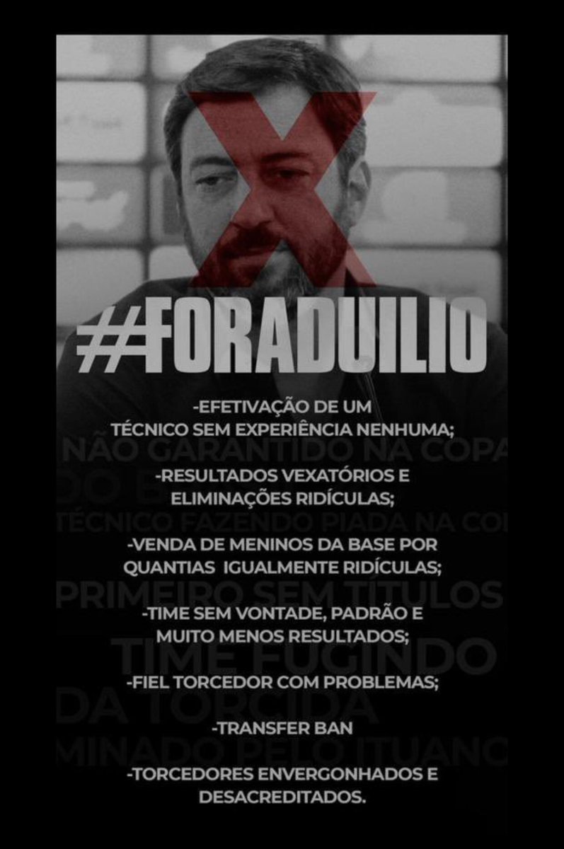rogeriofiny1's tweet image. #ForaDuilio #foraAndresSanchez #ForaAndréNegão #ForaReT