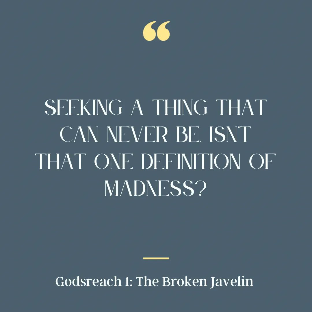 PerrinDHayes's tweet photo. “Seeking a thing that can never be. Isn’t that one definition of madness?”

- Krivi san Kosare, The Broken Javelin

#books #bookstagram #fantasy #fantasybooks #booklover #writingcommunity #brokenjavelin #godsreach #perrindhayes #booktok https://t.co/PuNeOhh7V8
