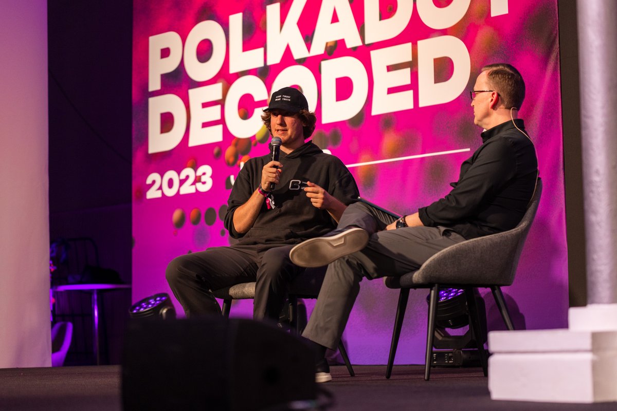 PolkadotDecoded's tweet photo. Earlier today at #PolkadotDecoded: Polkadot founder @rphmeier and @paritytech's Steve Stover in a panel discussion "From Blockchain to Blockspace".

Curious why blockspace is the key to unlocking the full potential of Web3? Learn from the thread below🧵⬇️ https://t.co/XetqN9JDXA https://t.co/zlFdpfOtw7