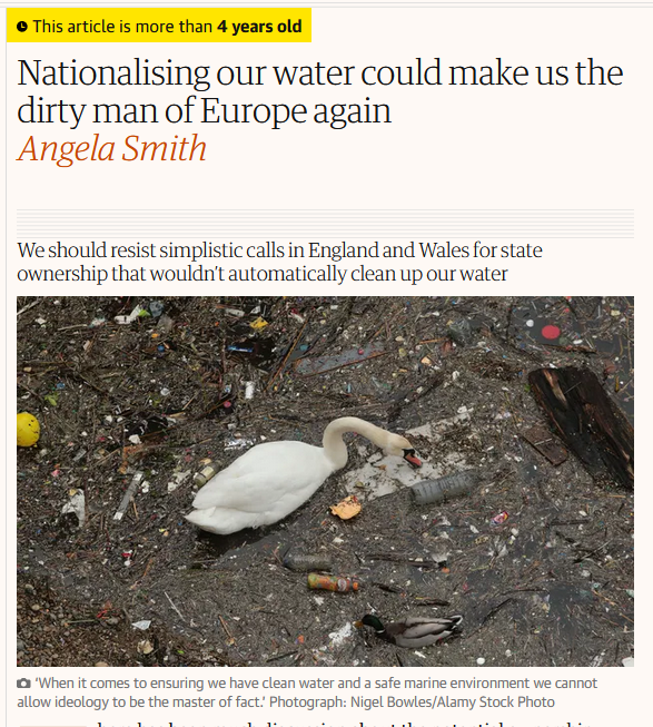 WordMercenary's tweet photo. Once again I am thinking about this editorial by ex Labour, Change UK and Lib Dem MP Angela Smith, who became a private water lobbyist immediately after leaving parliament and was recently re-admitted to the Labour party. https://t.co/EUHlfnbMAS