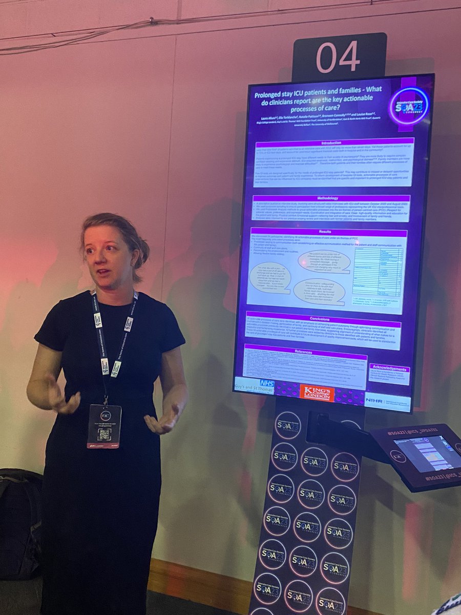 Fantastic presentation from @Laura81Al on actionable processes of care for long stay ICU patients #SOA23