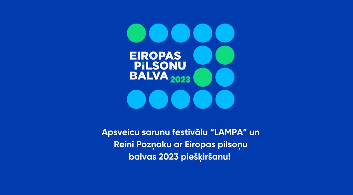 Eiropas Pilsoņu balvu EP šogad piešķir sarunu festivālam LAMPA un #Twiterakonvojs līderim Reinim Pozņakam.   Godam pelnīti. Apsveicu!  Prieks izvirzīt un atbalstīt. Gaidām 7. nov.  Briselē uz Balvas pasniegšanas pasākumu @festivalsLAMPA  <a href="/poznaks/">UkReinis Pozņaks</a> #CitizensPrize