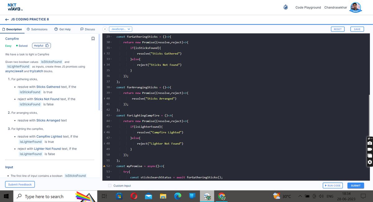 chandukuruvaa's tweet photo. Hello Folks
I had completed my Promises and Array Methods > JS Coding Practice 8,9 👨🏻💻
Thanks to @rahulattuluri @sashankreddy07 @girishakash13 @avinashdara @nxtwave_tech
#makejunegreen #1hourofcode #modernjs #javascriptlearning #codingpractices #ccbphour #ccbpacademy #nxtwave https://t.co/NDv0bKWuL2