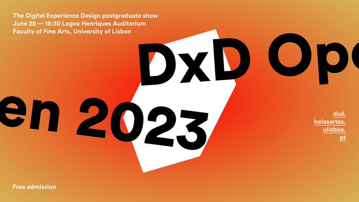 It's today! 🥳 Join us at 18:30, at the Faculty of Fine Arts of the University of Lisbon, in downtown Lisbon.

More info: fb.me/e/107dfaqkl

See you there!
#design #digitalexperience #digitalproductdesign #talent