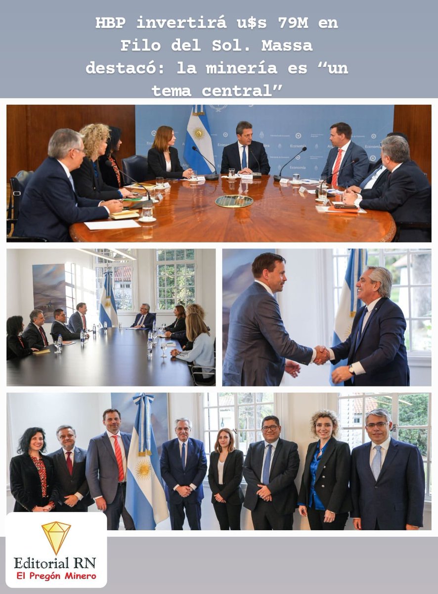elpregonminero's tweet image. HBP invertirá u$s 79M en Filo del Sol. Massa destacó: la minería es “un tema central”
editorialrn.com.ar/index.php?opti…

#BHP #Filodelsol #SanJuan #Minería @bhp @Mineria_Ar @CasaRosada @AvilaFernandaOk @SergioMassa @alferdez @mauriciomacri