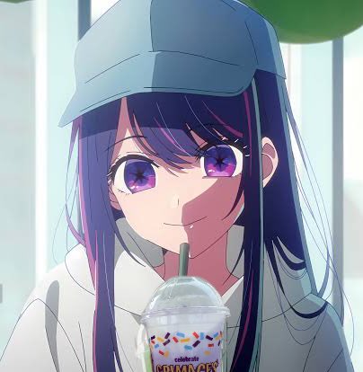 kagukana's tweet image. she tried a sip of that new grimace drink 😵‍💫 #oshinoko