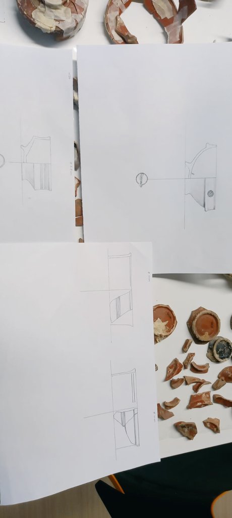 On Monday Gijs Tol (<a href="/UniMelb/">University of Melbourne</a>) re-started work with his team on MAP's #terrasigillata excavated in 2018.  They had an excellent day 1 with many refits and started drawing the reassembled pots. Work will continue <a href="/KNIRome/">KNIR</a> for the next 2 weeks. #romanarchaeology #ancientpottery ⚱️