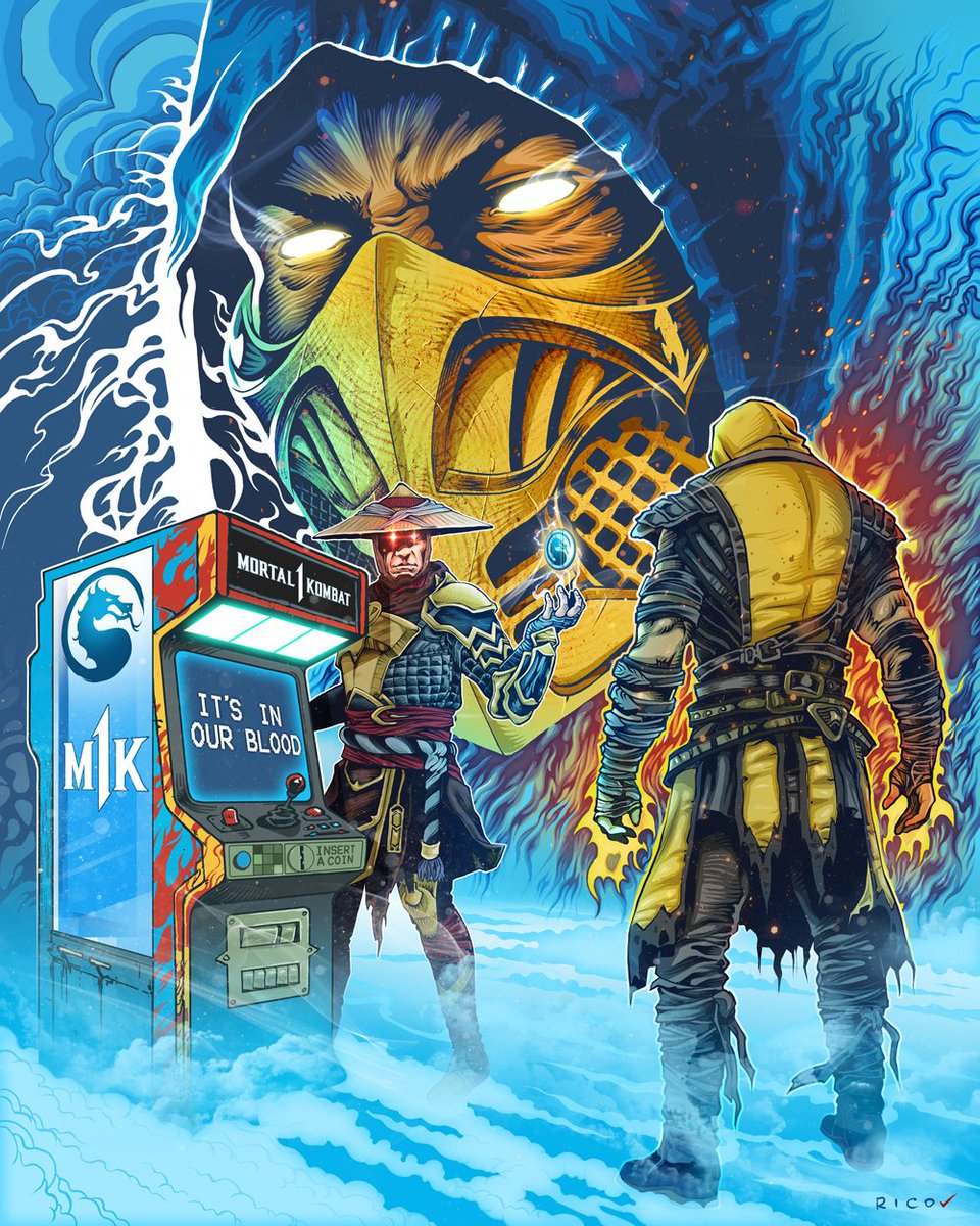 RicoMamboTees's tweet photo. #AD #WBSponsored #mkkollective #MK1 #raiden #scorpion #illustration #clipstudiopaint #gamer #videogames #arcadegames #arcade #Getoverhere #Nowyouburn #fire #lightning #thunder #Earthrealm #warriors  #vengeance #HanzoHasashi #art #design #illustrator https://t.co/qDq5O81MBj