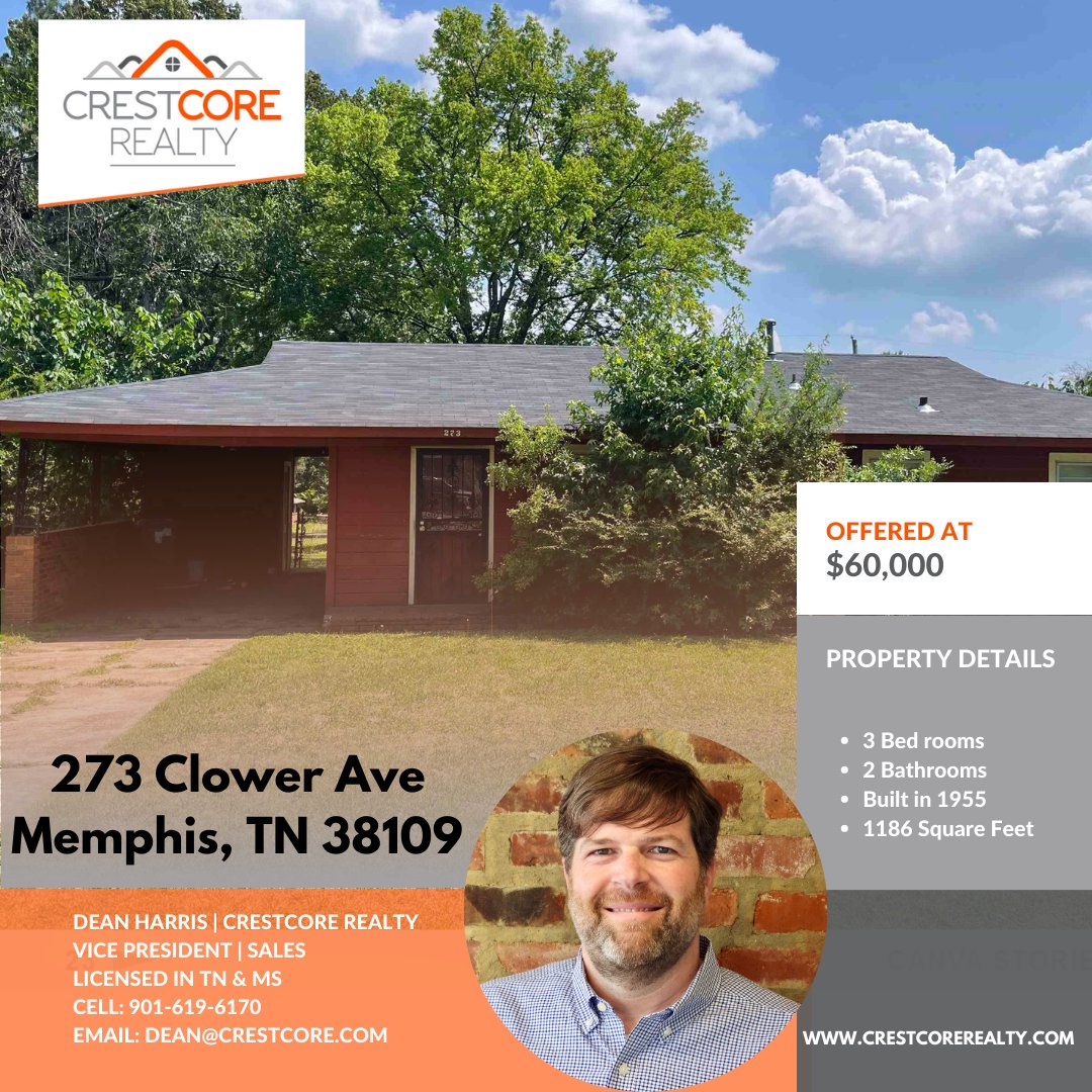 INVESTOR SPECIAL!! What a great addition to your rental portfolio this will be.

#realestate #realestateinvestment #Justlisted #entrepreneur #sold #broker #mortgage #homesforsale #ilovememphis #memphistennessee #Memphis