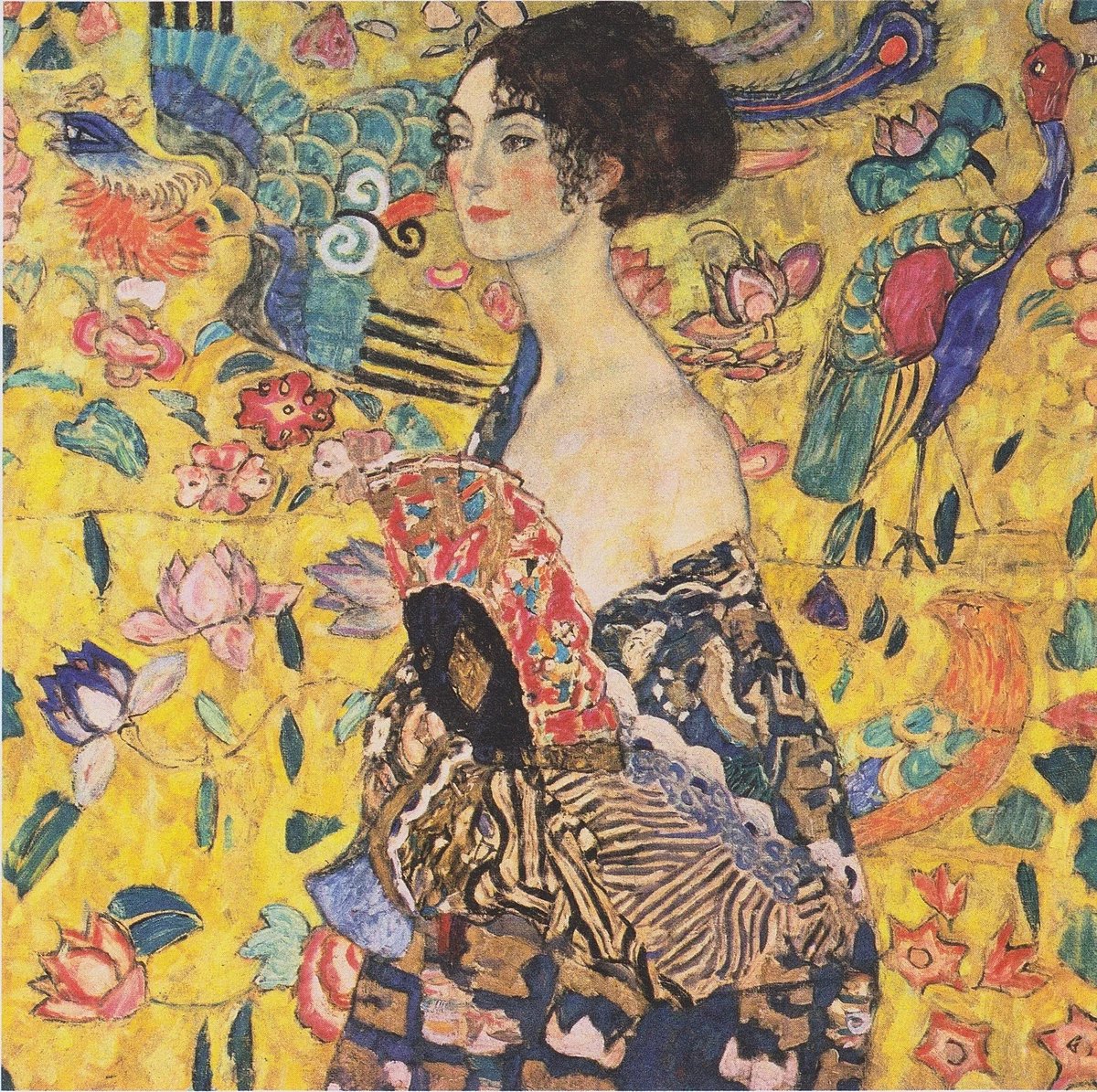 Ünlü ressam Gustav Klimt'in 'Yelpazeli Kadın' tablosu 10 dakikalık bir açık artırmanın ardından 85.3 milyon sterline alıcı buldu.