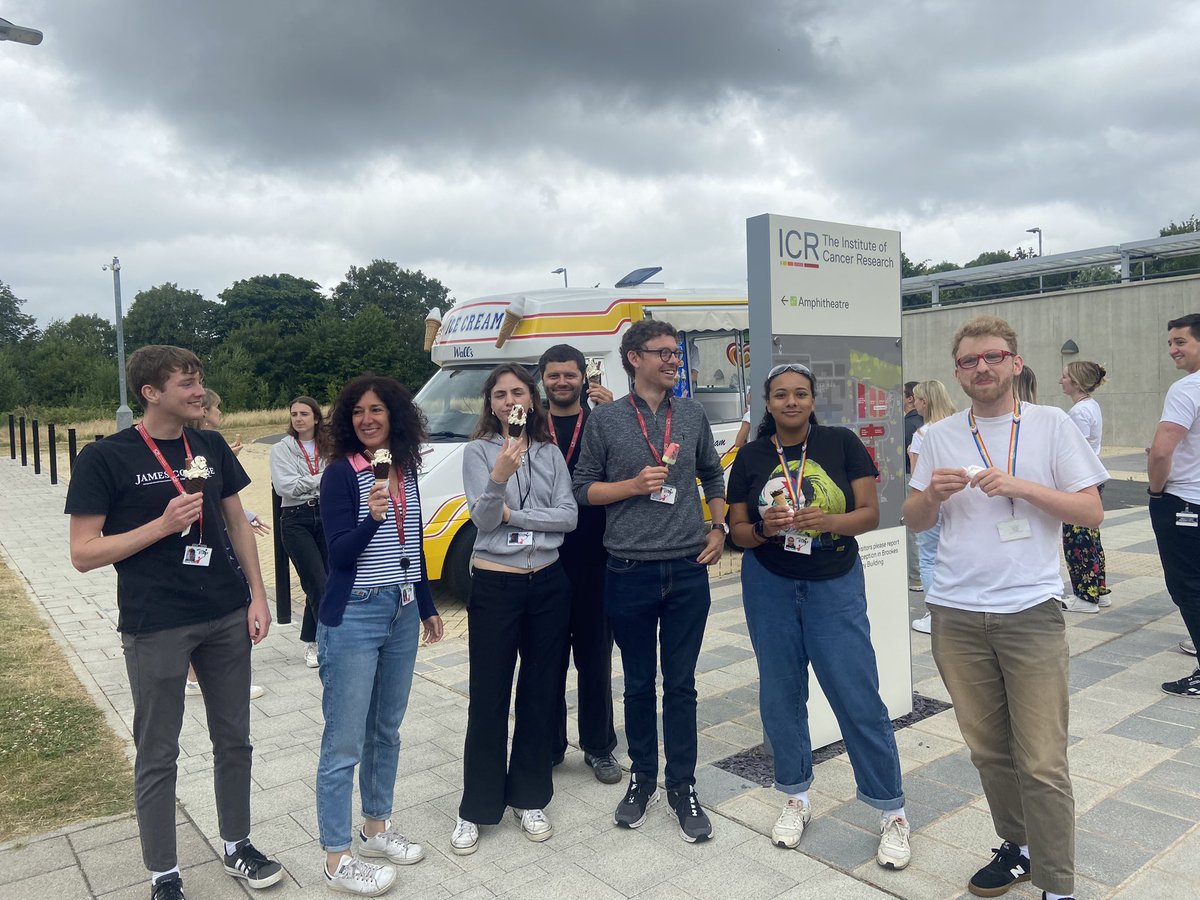 ICR_SOA's tweet photo. Despite the looming dark clouds our ice cream van/ picnic lunch event went as a treat! The atmosphere was light and fun! Everyone was happy with their ice cream! Great to see so many post docs, students and SOs socialising! @Postdocs_ICR @ICR_London (Sutton) #icecream https://t.co/uetOfrMR6e
