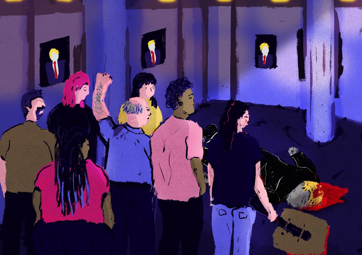 Check out this brilliant image by GUNK illustration for <a href="/SaraLHeart/">Sara/Sam Hartel</a>'s forthcoming show #StrikeLimited - the third piece in our #shapeofthingstocome season!

eventbrite.co.uk/e/strike-limit…

#gametheatre #newwork #participation #strike