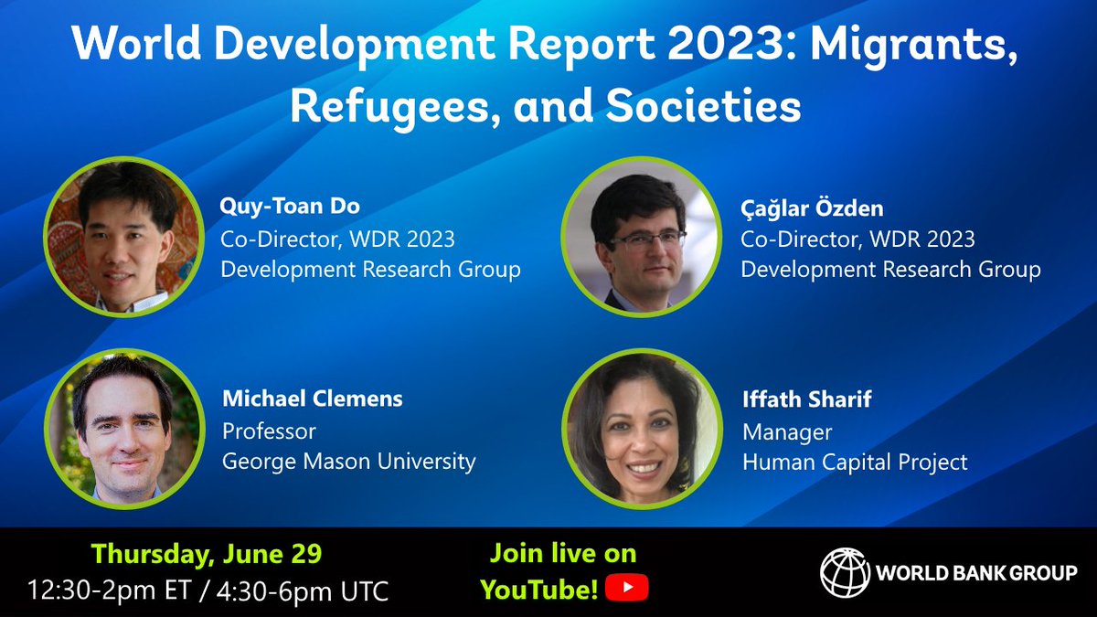 Join us tomorrow to learn about the key forces driving global migration trends and the policies that can help the countries achieve #BetterMigration. RSVP now wrld.bg/eZEO50OUTrX